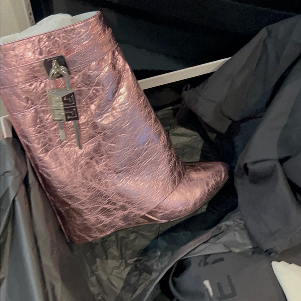 Authentic Givenchy  Metallic Pink Ankle Boots